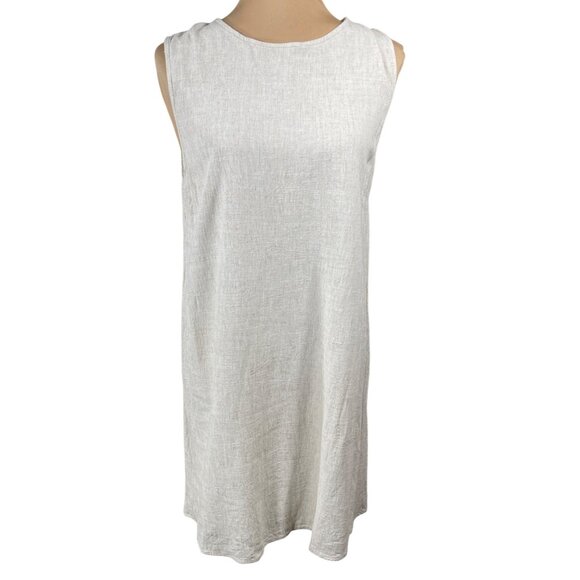 Altar'd State Linen Blend Shift Dress Cream Button Back Size L Large - Picture 1 of 7